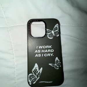 Wildflowers Black and White Butterfly Phone Case iPhone 13 Pro